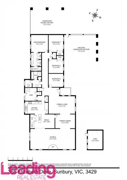 Floorplan of Homely house listing, 358 Elizabeth Drive, Sunbury VIC 3429