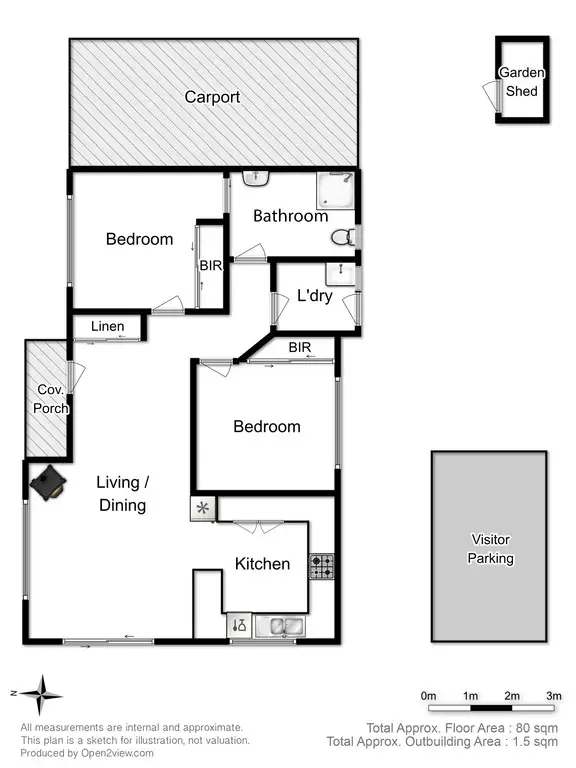 Floorplan of Homely unit listing, 3/9 Dickson, Electrona TAS 7054