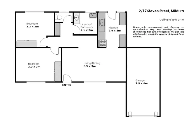 Floorplan of Homely unit listing, 2/17 Steven Street, Mildura VIC 3500