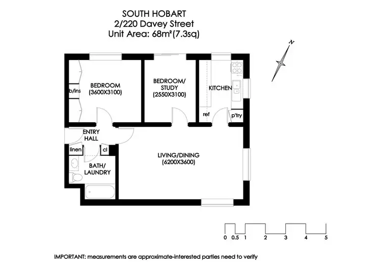 Floorplan of Homely apartment listing, 2/220 Davey Street, South Hobart TAS 7004