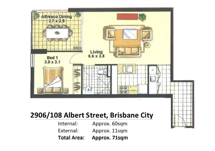Floorplan of Homely apartment listing, 2906/108 Albert Street, Brisbane City QLD 4000
