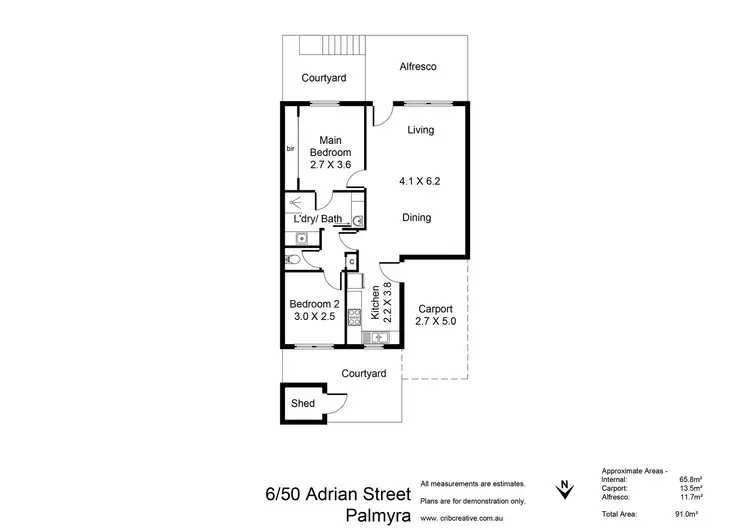 Floorplan of Homely villa listing, 6/50 Adrian Street, Palmyra WA 6157