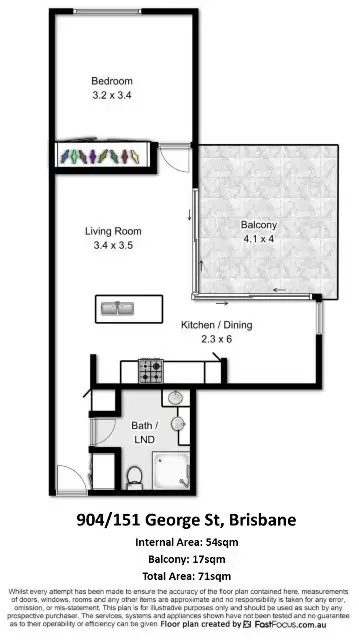 Floorplan of Homely apartment listing, 904/151 George Street, Brisbane City QLD 4000