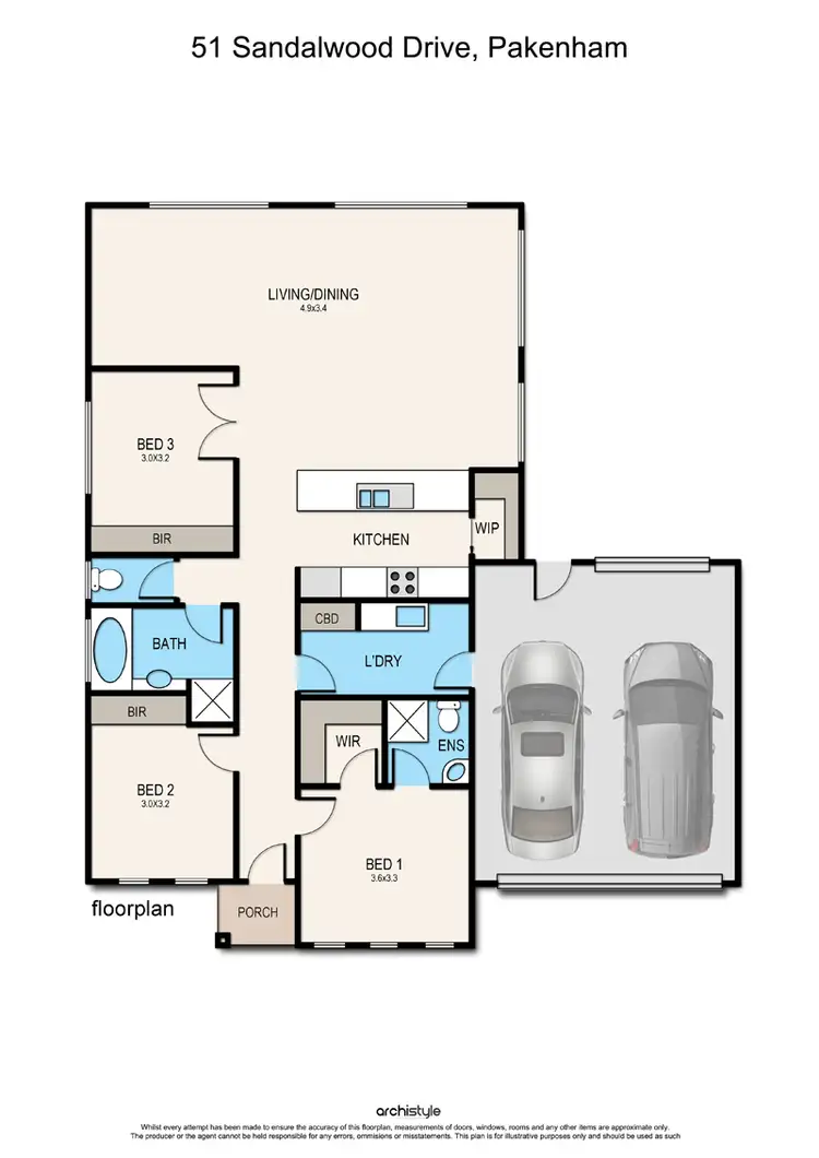 Floorplan of Homely unit listing, 51 Sandalwood Drive, Pakenham VIC 3810