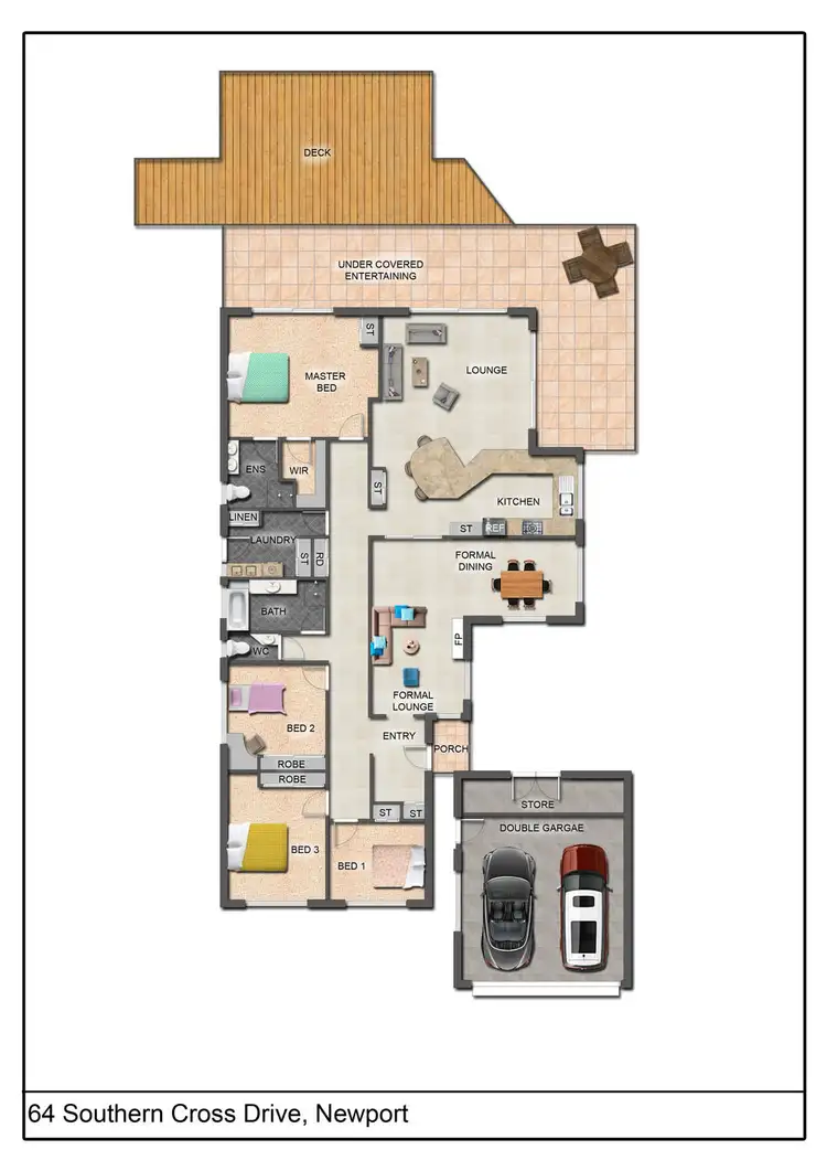 Floorplan of Homely house listing, 64 Southern Cross Drive, Newport QLD 4020