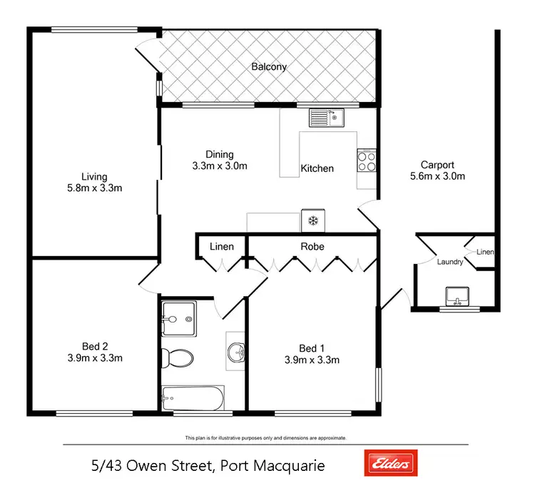 Floorplan of Homely villa listing, 5/43 Owen Street, Port Macquarie NSW 2444