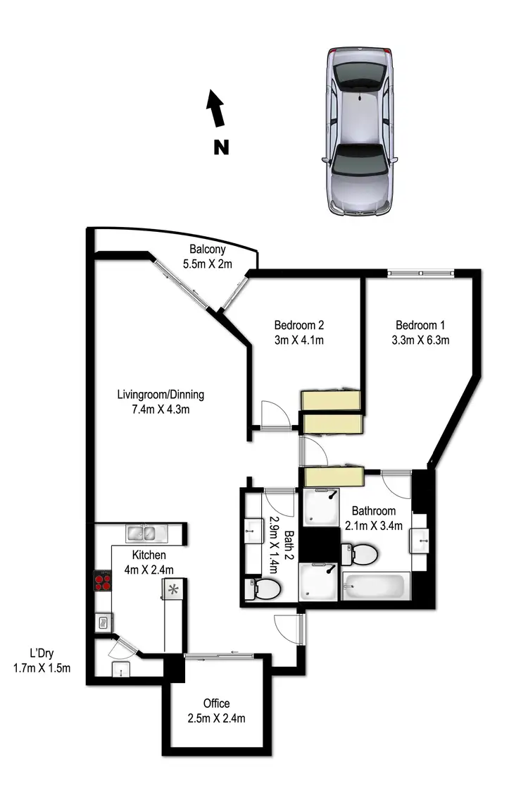 Floorplan of Homely apartment listing, 2 Quay Street, Haymarket NSW 2000