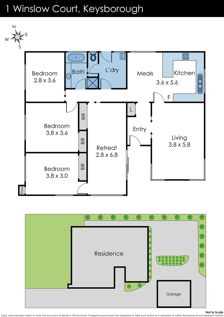 Floorplan of Homely house listing, 1 Winslow Court, Keysborough VIC 3173