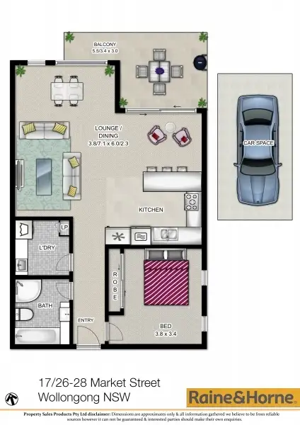 Floorplan of Homely unit listing, 17/26-28 Market Street, Wollongong NSW 2500