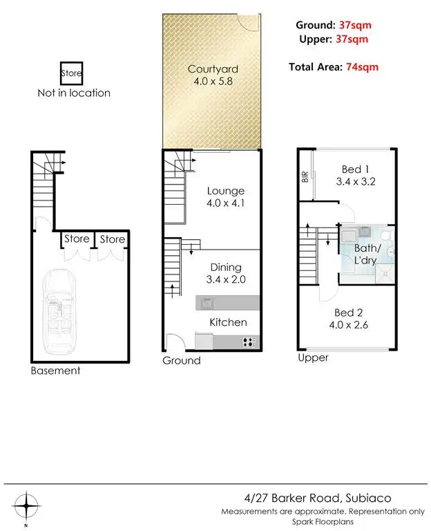 Floorplan of Homely unit listing, 4/27 Barker Road, Subiaco WA 6008