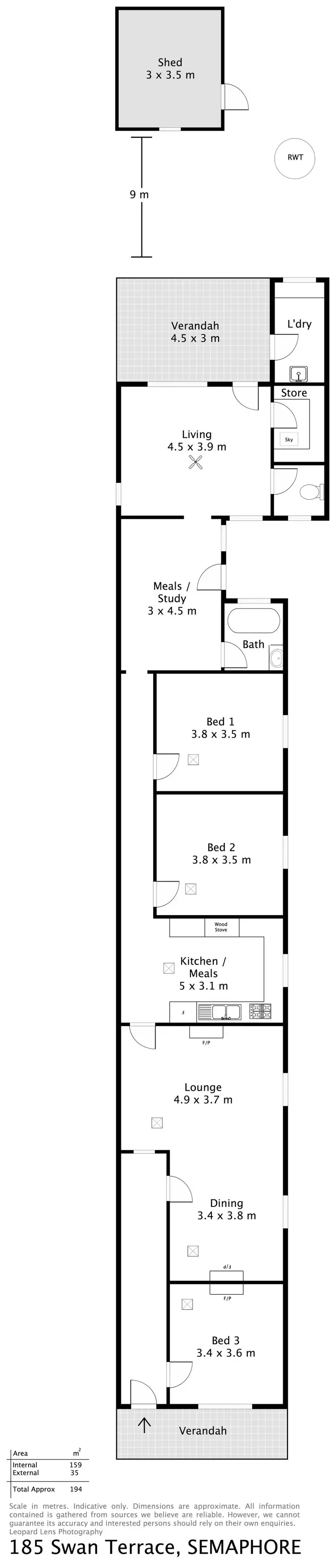 Floorplan of Homely house listing, 185 Swan Terrace, Semaphore SA 5019