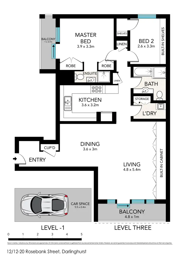 Floorplan of Homely apartment listing, 12/12-20 Rosebank Street, Darlinghurst NSW 2010