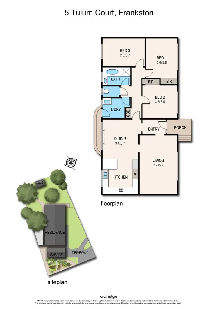 Floorplan of Homely house listing, 5 Tulum Court, Frankston VIC 3199