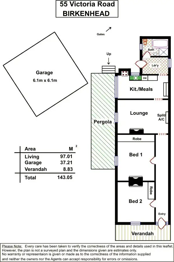 Floorplan of Homely house listing, 55 Victoria Road, Birkenhead SA 5015
