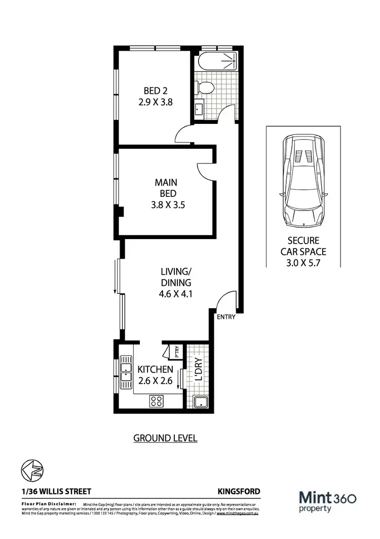 Floorplan of Homely apartment listing, 1/36 Willis Street, Kingsford NSW 2032