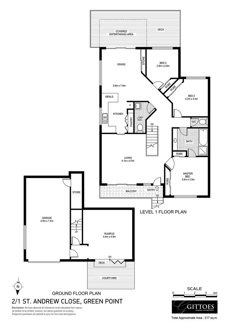 Floorplan of Homely semi-detached listing, 2/1 St Andrews Close, Green Point NSW 2251