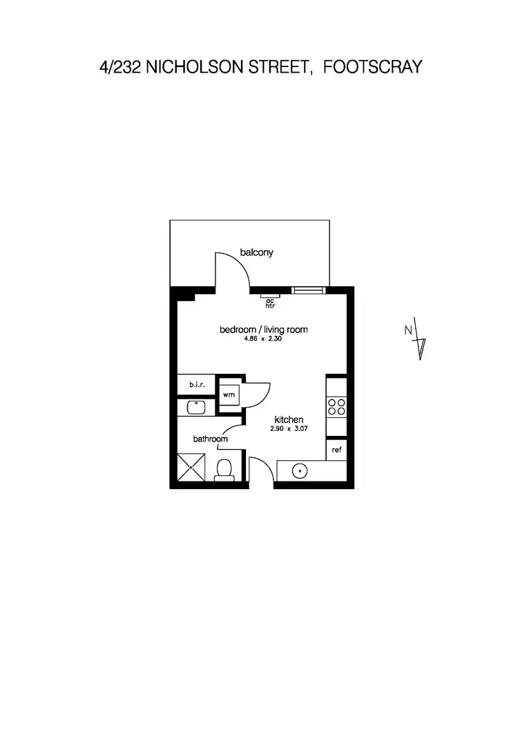 Floorplan of Homely apartment listing, 4/232 Nicholson Street, Footscray VIC 3011