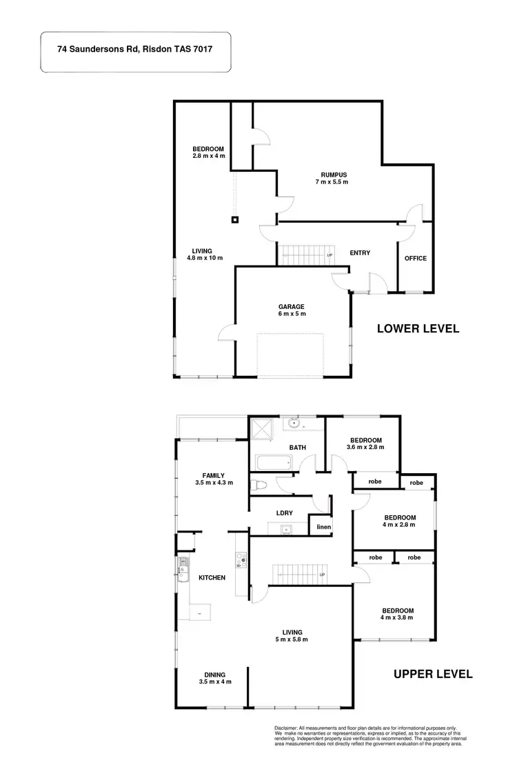 Floorplan of Homely house listing, 74 SAUNDERSONS ROAD, Risdon TAS 7017