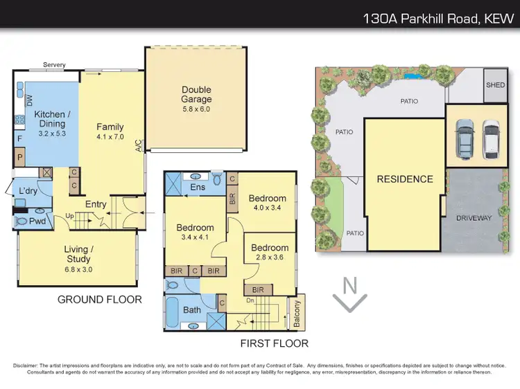 Floorplan of Homely townhouse listing, 2/130 Parkhill Road, Kew VIC 3101