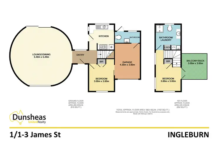Floorplan of Homely townhouse listing, 1/1-3 James Street, Ingleburn NSW 2565