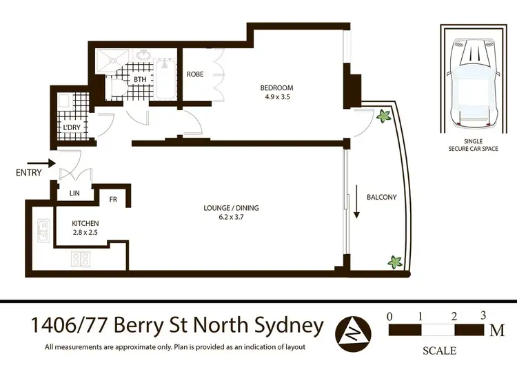 Floorplan of Homely apartment listing, 1406/81 Berry Street, North Sydney NSW 2060