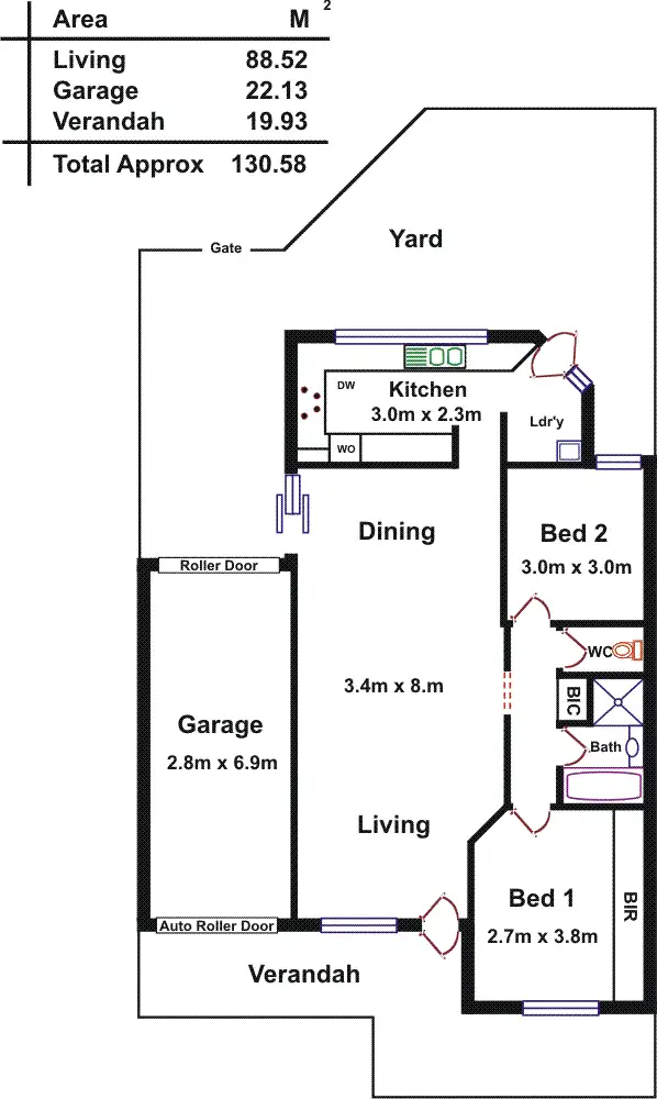 Floorplan of Homely unit listing, 1/20 Lincoln Street, Kensington Gardens SA 5068