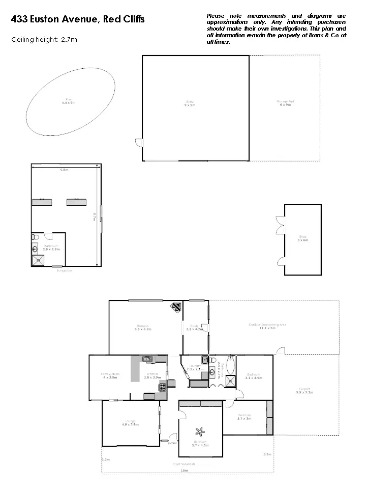 Floorplan of Homely house listing, 433 Euston Avenue, Red Cliffs VIC 3496