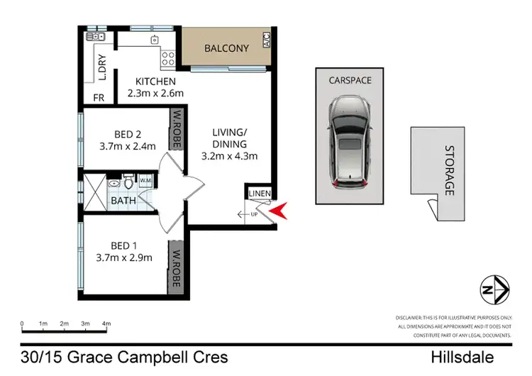 Floorplan of Homely unit listing, 30/15 Grace Campbell Crescent, Hillsdale NSW 2036