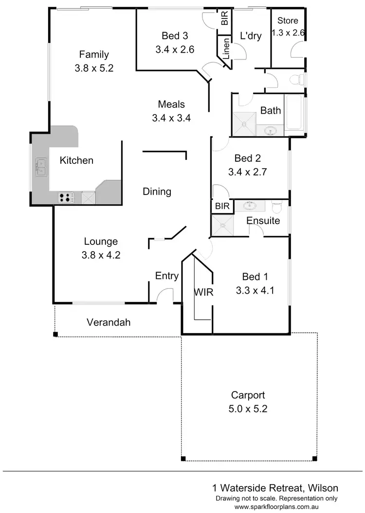 Floorplan of Homely house listing, 1 Waterside Retreat, Wilson WA 6107