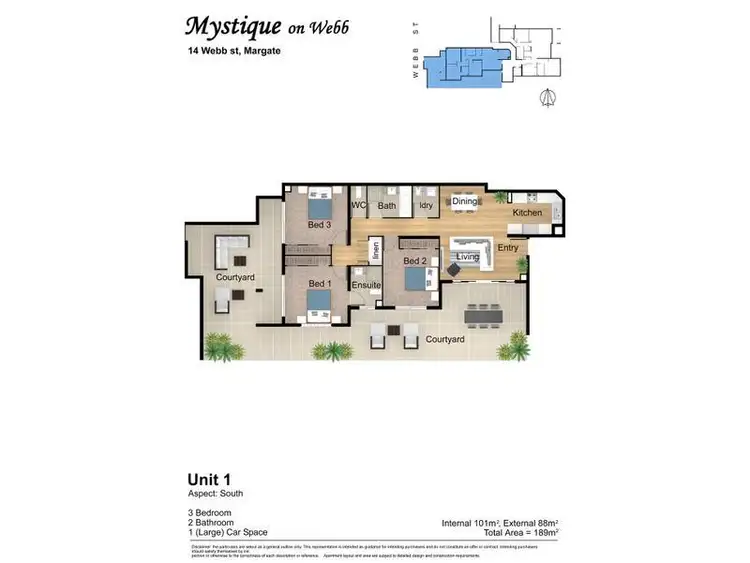 Floorplan of Homely apartment listing, 1/14 Webb Street, Margate QLD 4019