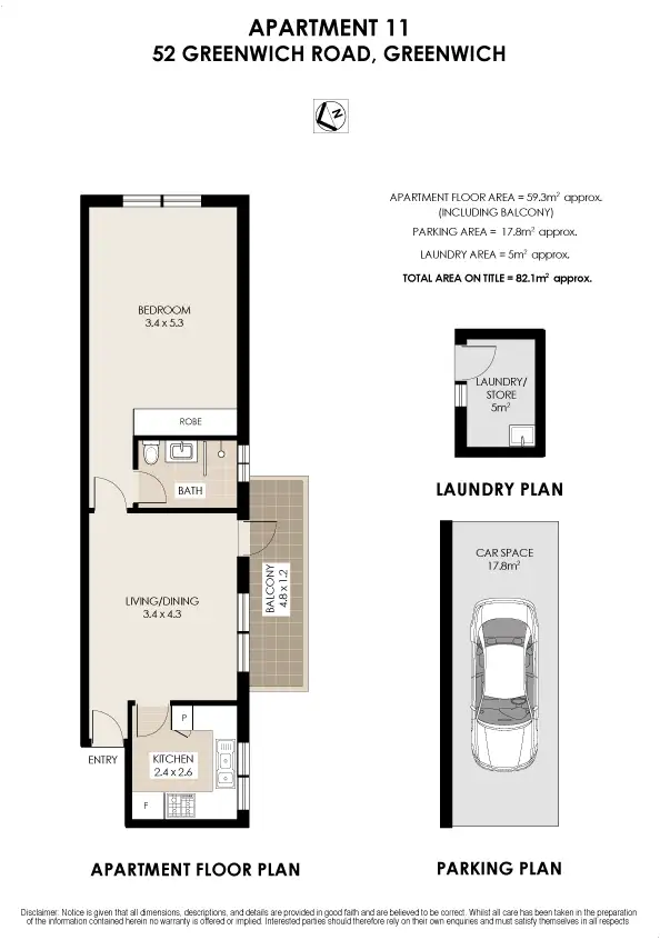 Floorplan of Homely apartment listing, 11/52 Greenwich Road, Greenwich NSW 2065