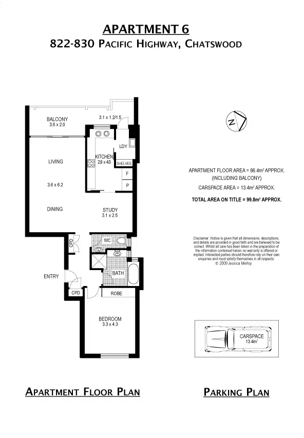 Floorplan of Homely unit listing, 6/822-830 Pacific Highway, Chatswood NSW 2067