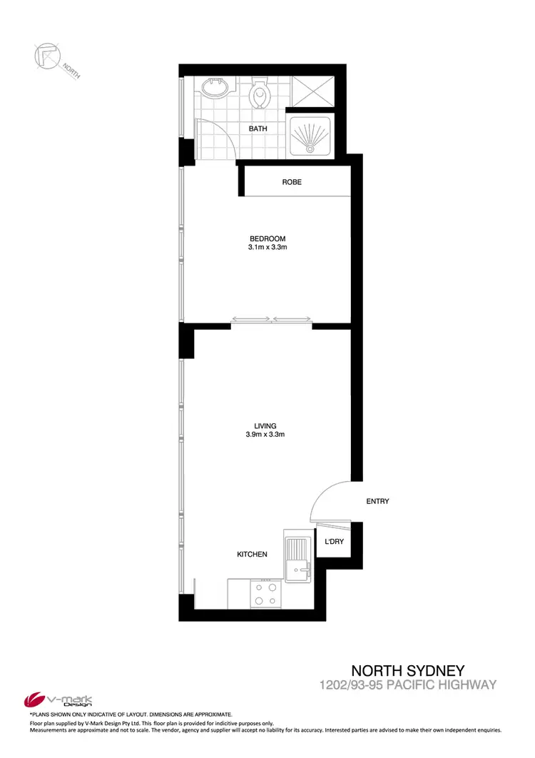 Floorplan of Homely apartment listing, 1202/93 Pacific Highway, North Sydney NSW 2060