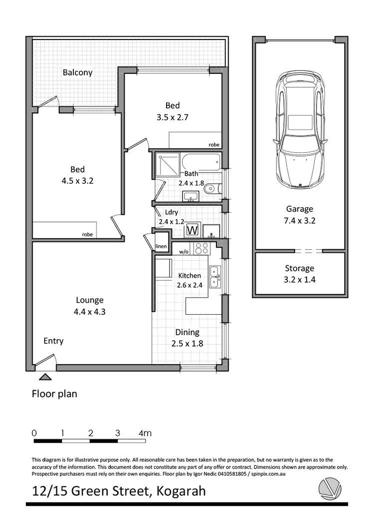 Floorplan of Homely unit listing, 12/15 Green Street, Kogarah NSW 2217