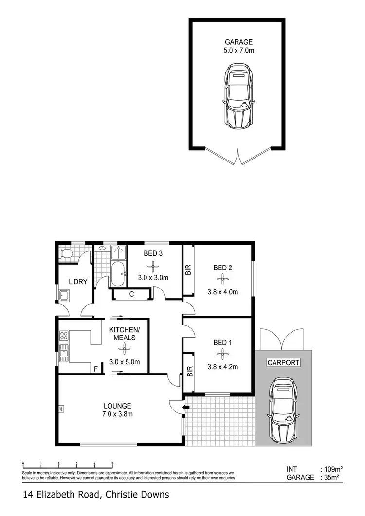 Floorplan of Homely house listing, 14 Elizabeth Road, Christie Downs SA 5164