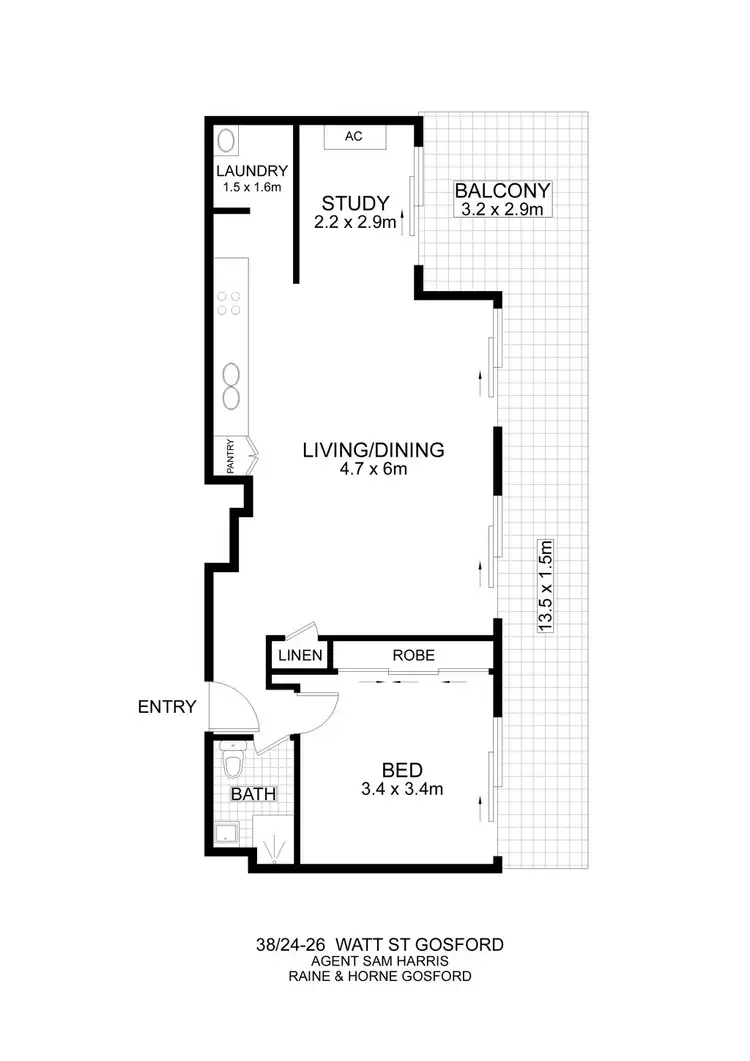Floorplan of Homely unit listing, 38/24-26 Watt Street, Gosford NSW 2250