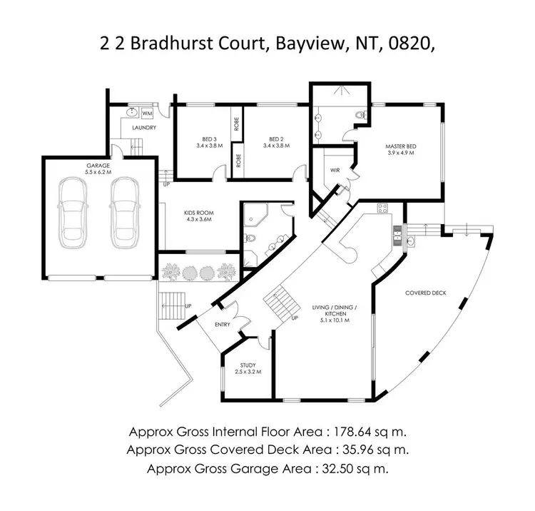 Floorplan of Homely townhouse listing, 2/2 Bradhurst Court, Bayview NT 820
