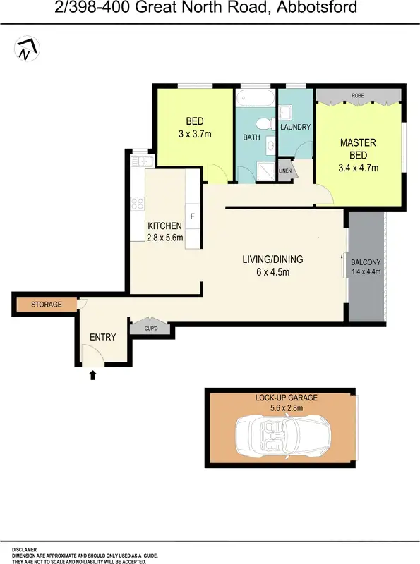 Floorplan of Homely apartment listing, 2/398-400 Great North Road, Abbotsford NSW 2046