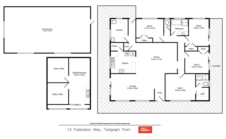 Floorplan of Homely rural property listing, 13 Federation Way, Telegraph Point NSW 2441