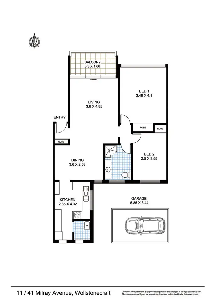 Floorplan of Homely apartment listing, 11/41-43 Milray Ave, Wollstonecraft NSW 2065