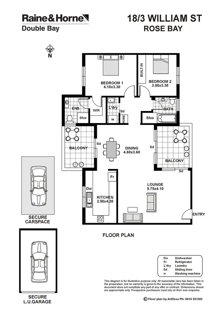 Floorplan of Homely apartment listing, 18/3 William Street, Rose Bay NSW 2029