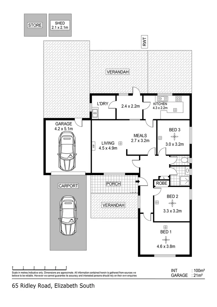 Floorplan of Homely house listing, 65 Ridley Road, Elizabeth South SA 5112