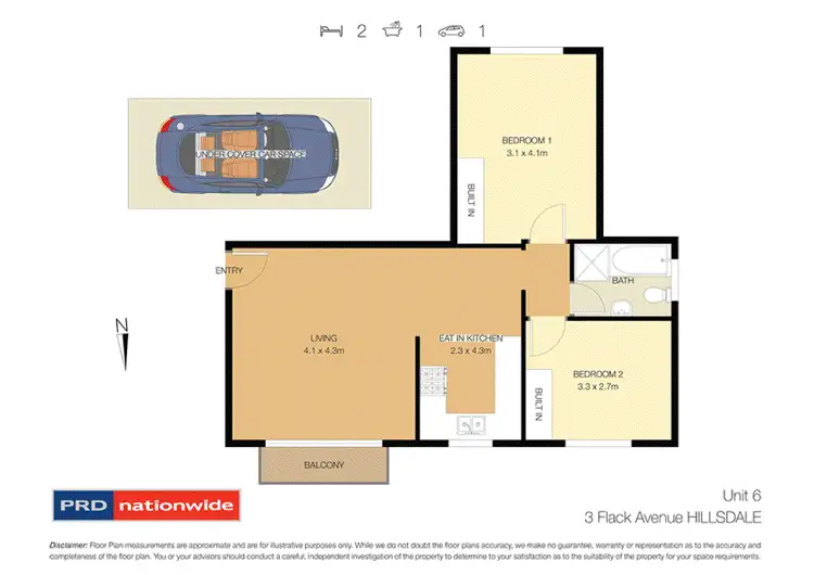 Floorplan of Homely unit listing, 6/3 Flack Avenue, Hillsdale NSW 2036