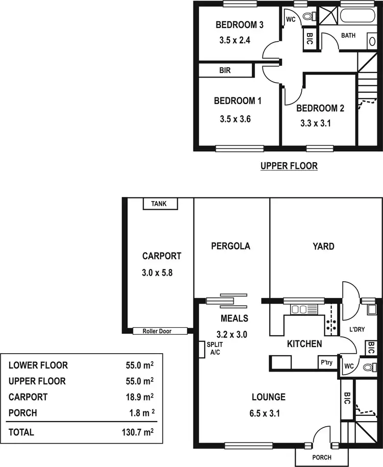 Floorplan of Homely townhouse listing, 2/8 Barry Rd, Oaklands Park SA 5046