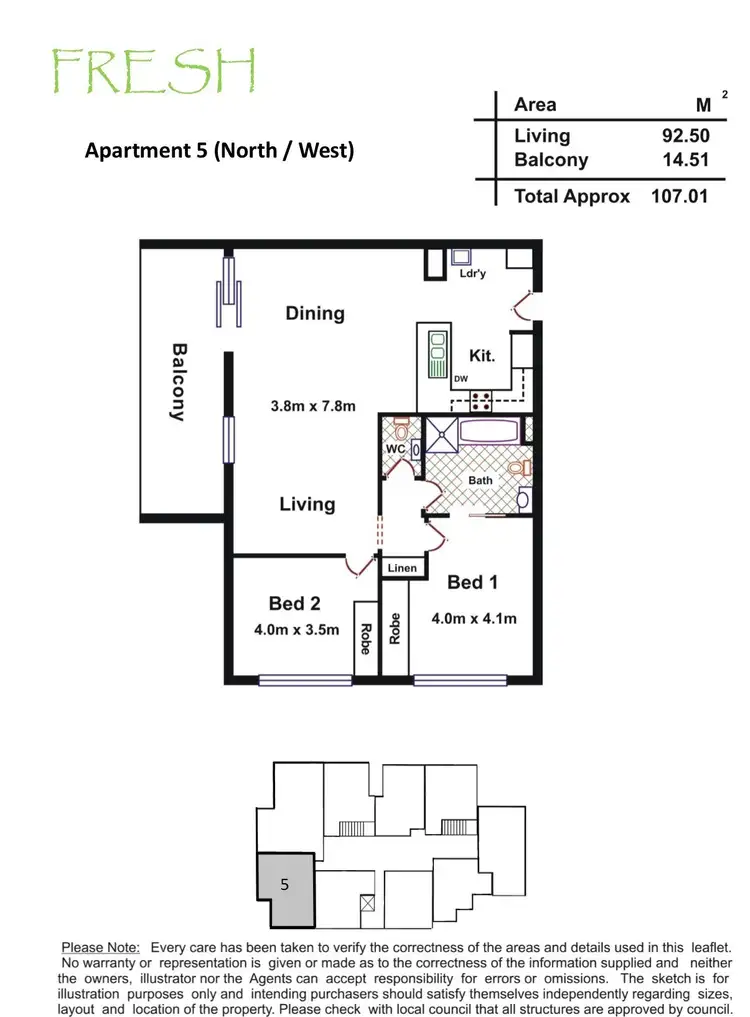 Floorplan of Homely apartment listing, 5/25 Warner Avenue, Findon SA 5023