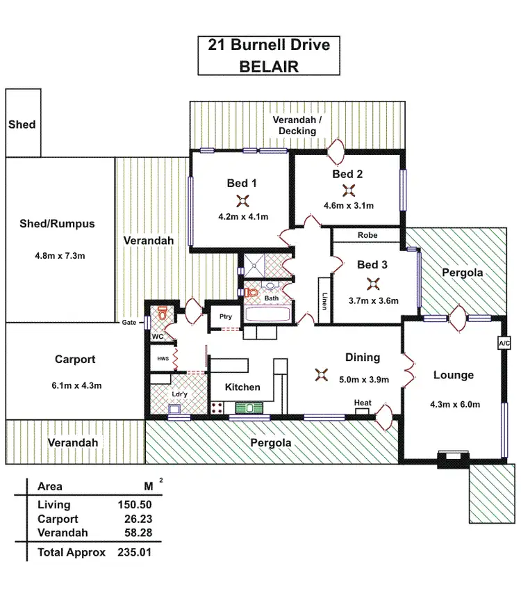 Floorplan of Homely house listing, 21 Burnell Drive, Belair SA 5052