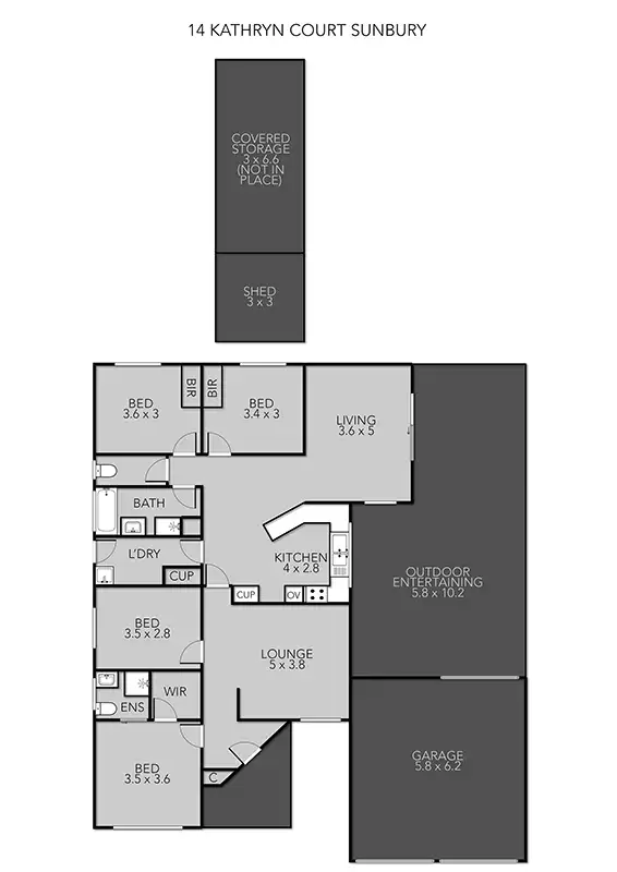 Floorplan of Homely house listing, 14 Kathryn Court, Sunbury VIC 3429