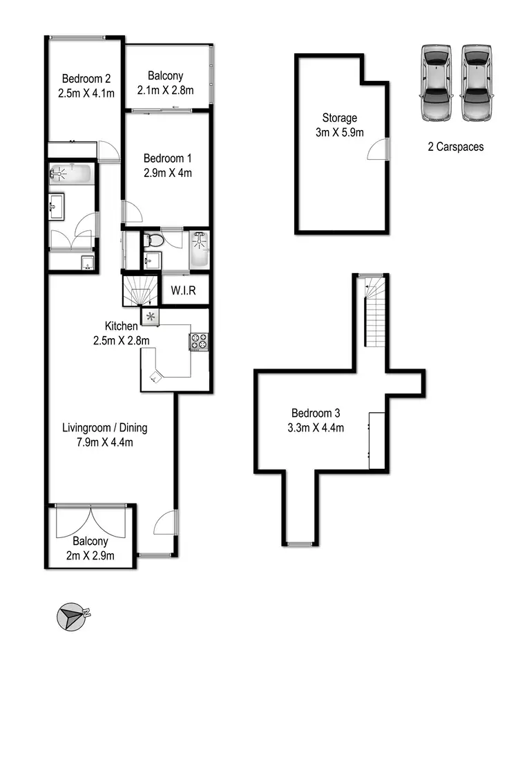Floorplan of Homely apartment listing, 8/2 Pitt Street, Redfern NSW 2016