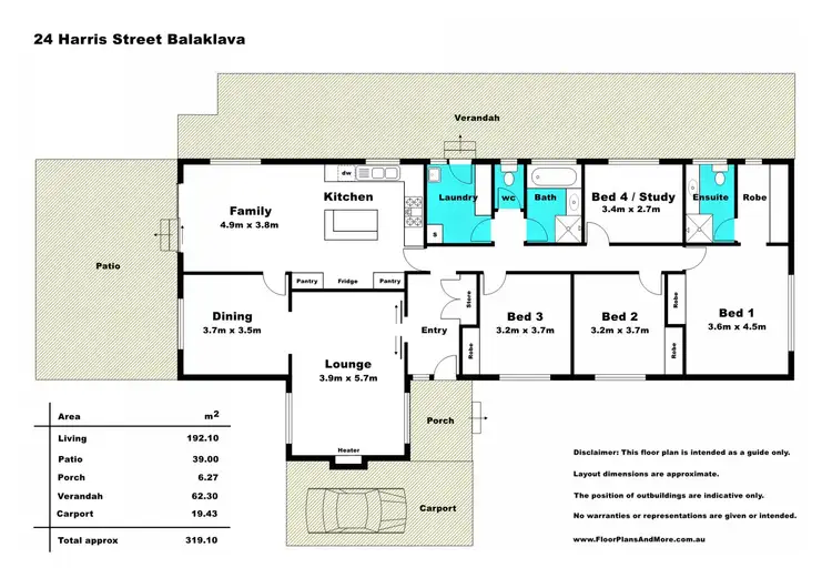 Floorplan of Homely house listing, 24 Harris Street, Balaklava SA 5461
