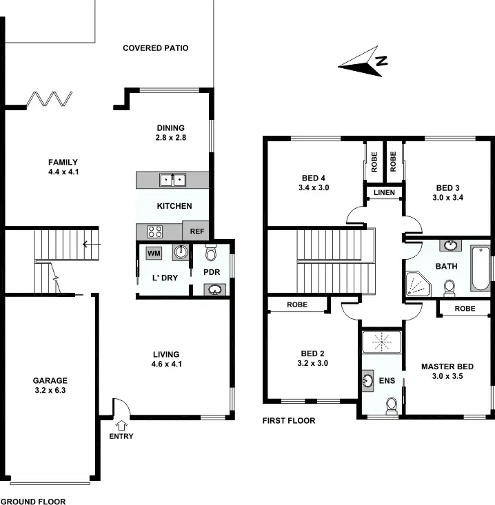 Floorplan of Homely semi-detached listing, 34A Mae Crescent, Panania NSW 2213
